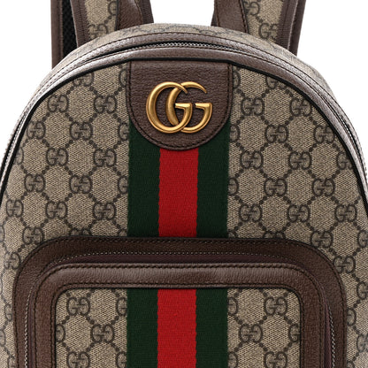 Gucci GG Supreme Monogram Calfskin Web Small Ophidia Day Backpack Beige Ebony New Acero 8 of 11