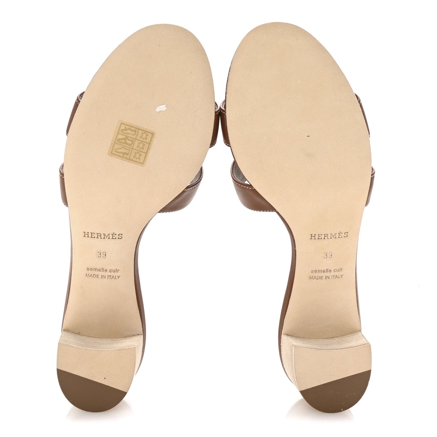 Calfskin Oasis Sandals 39 Gold