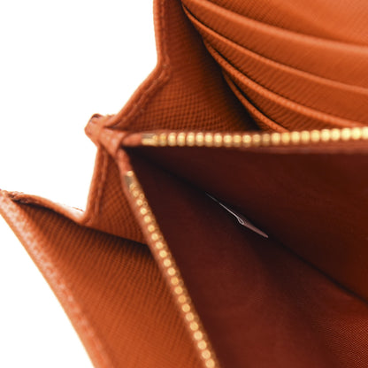 Prada Saffiano Metal Continental Flap Wallet Papaya 7 of 8
