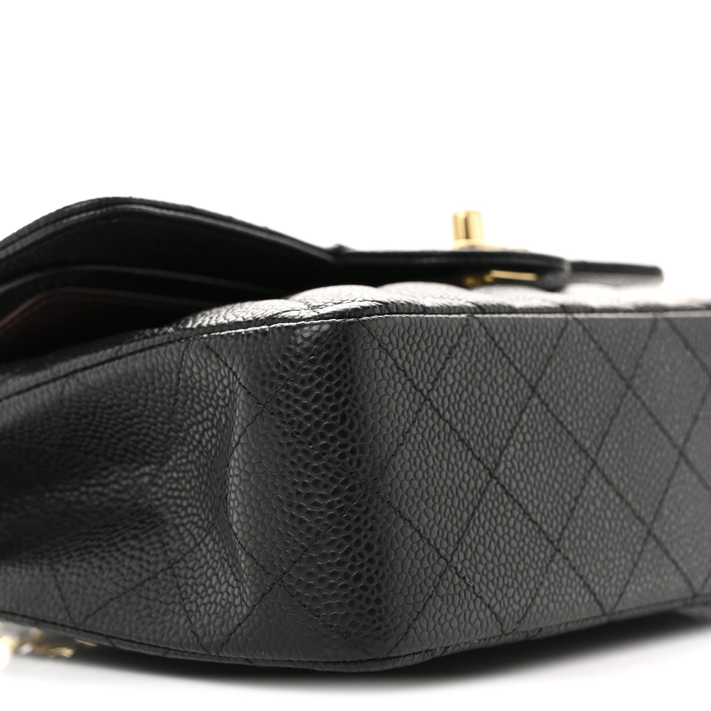 Caviar Quilted Small Double Flap Black