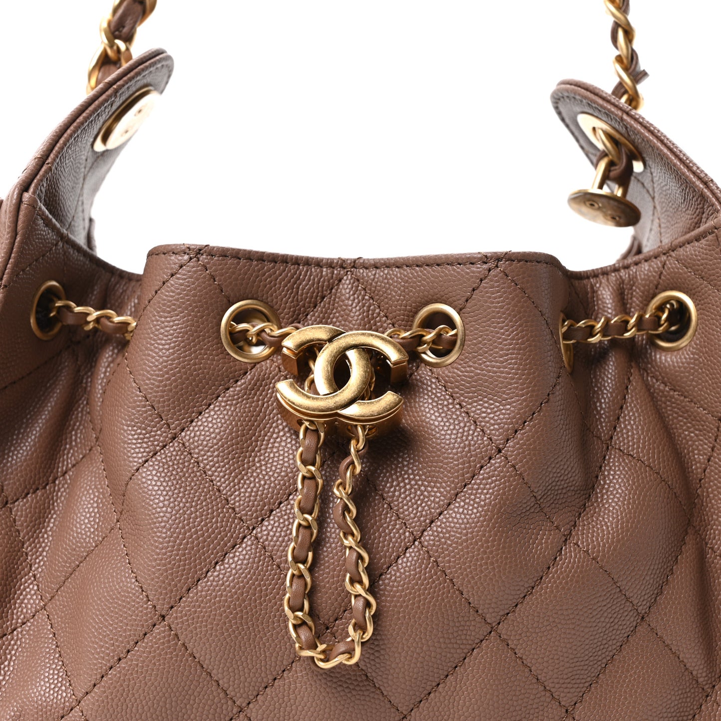 Caviar Quilted Mini Chanel 25 Handbag Brown