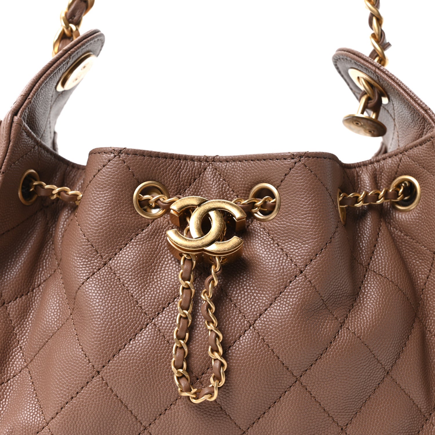 Chanel Caviar Quilted Mini Chanel 25 Handbag Brown 8 of 10