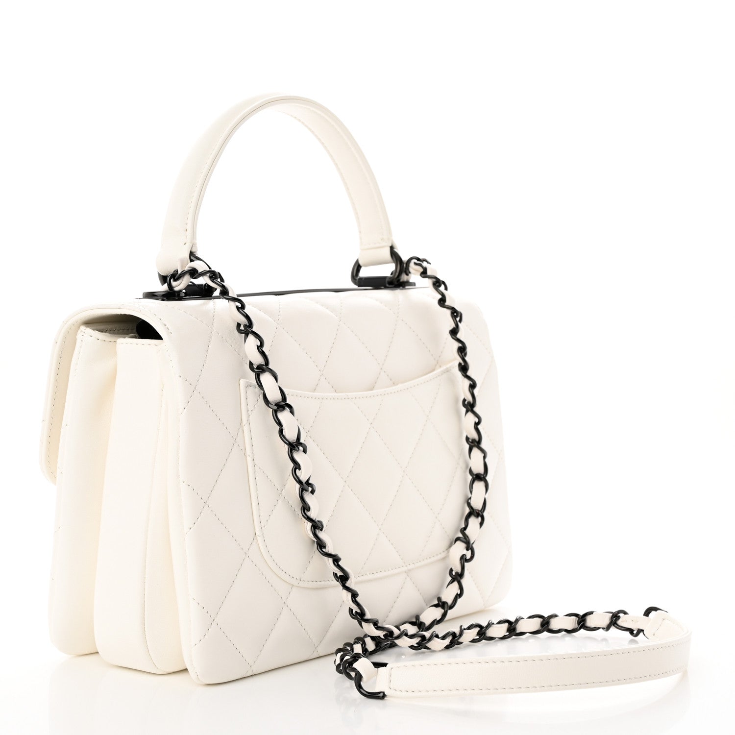 Chanel Lambskin Quilted Small Trendy CC Dual Handle Flap Bag White 3 of 11