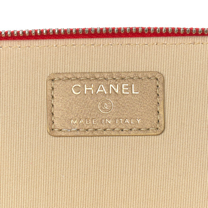 Chanel Lambskin Quilted Pearl Crush Small Vanity Case With Chain Red 6 of 9