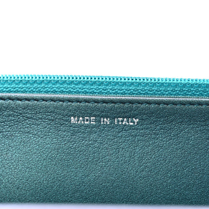 Chanel Metallic Lambskin Wallet On Chain WOC Turquoise 7 of 11