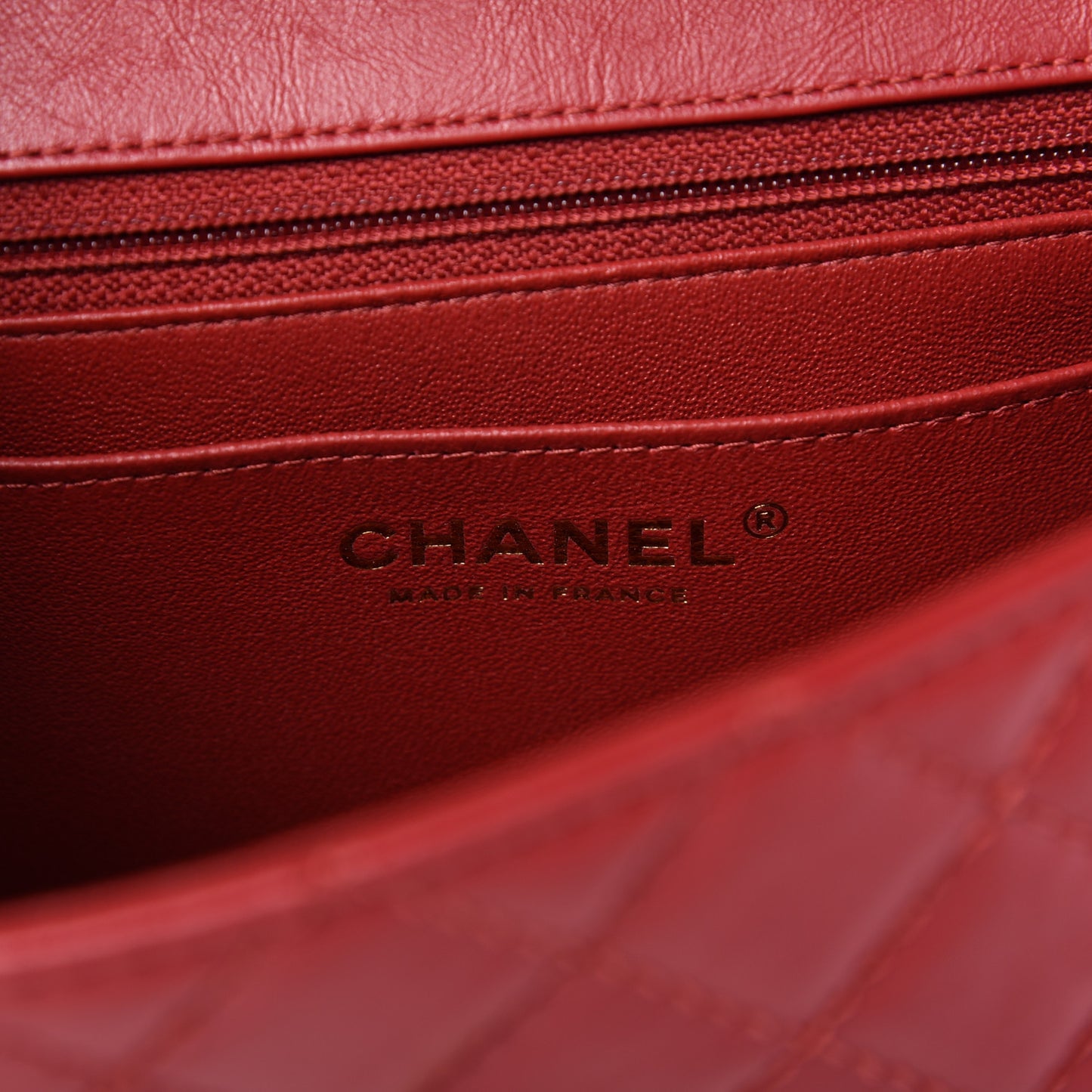 Aged Calfskin Quilted 2.55 Reissue Mini Flap Red