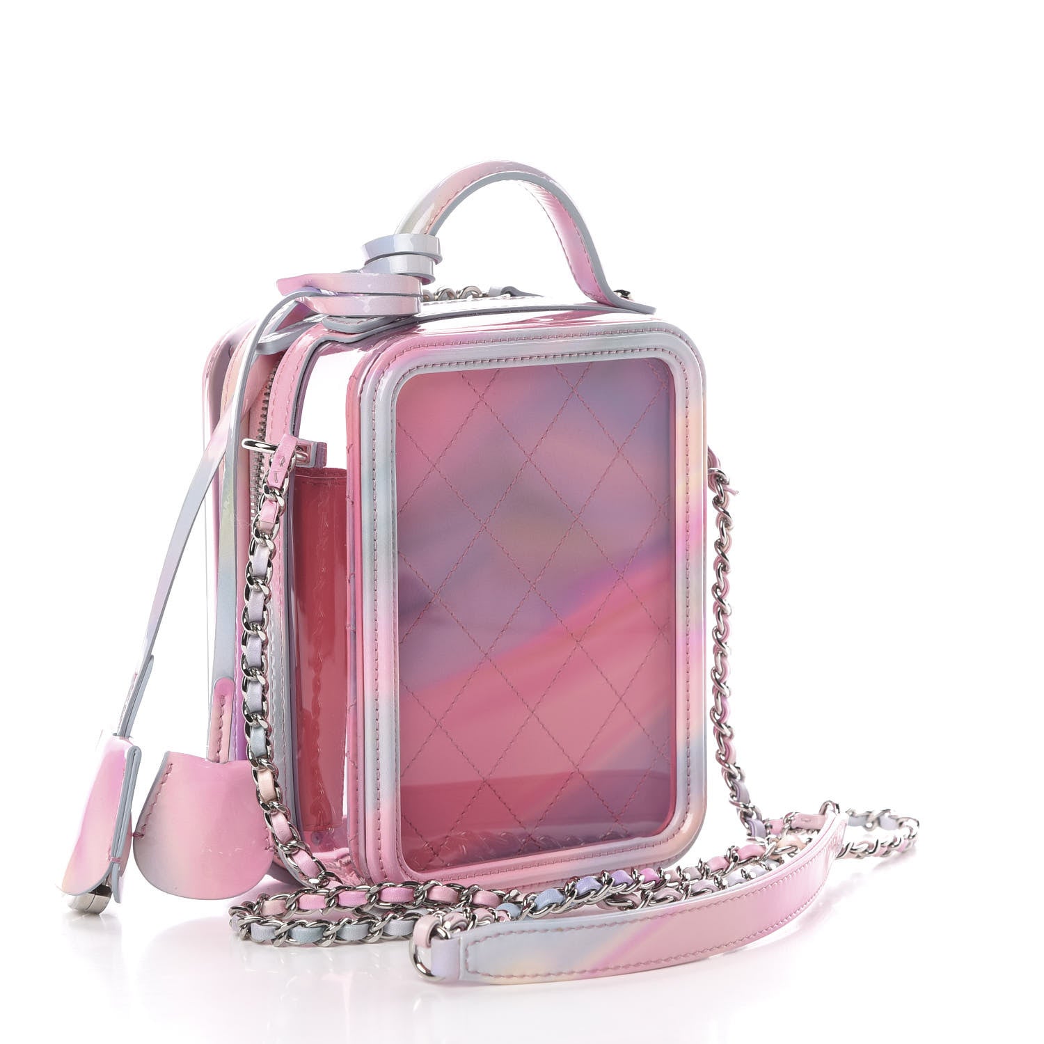 Chanel PVC Patent Calfskin Patent Lambskin Vertical Vanity Case Pink 3 of 10