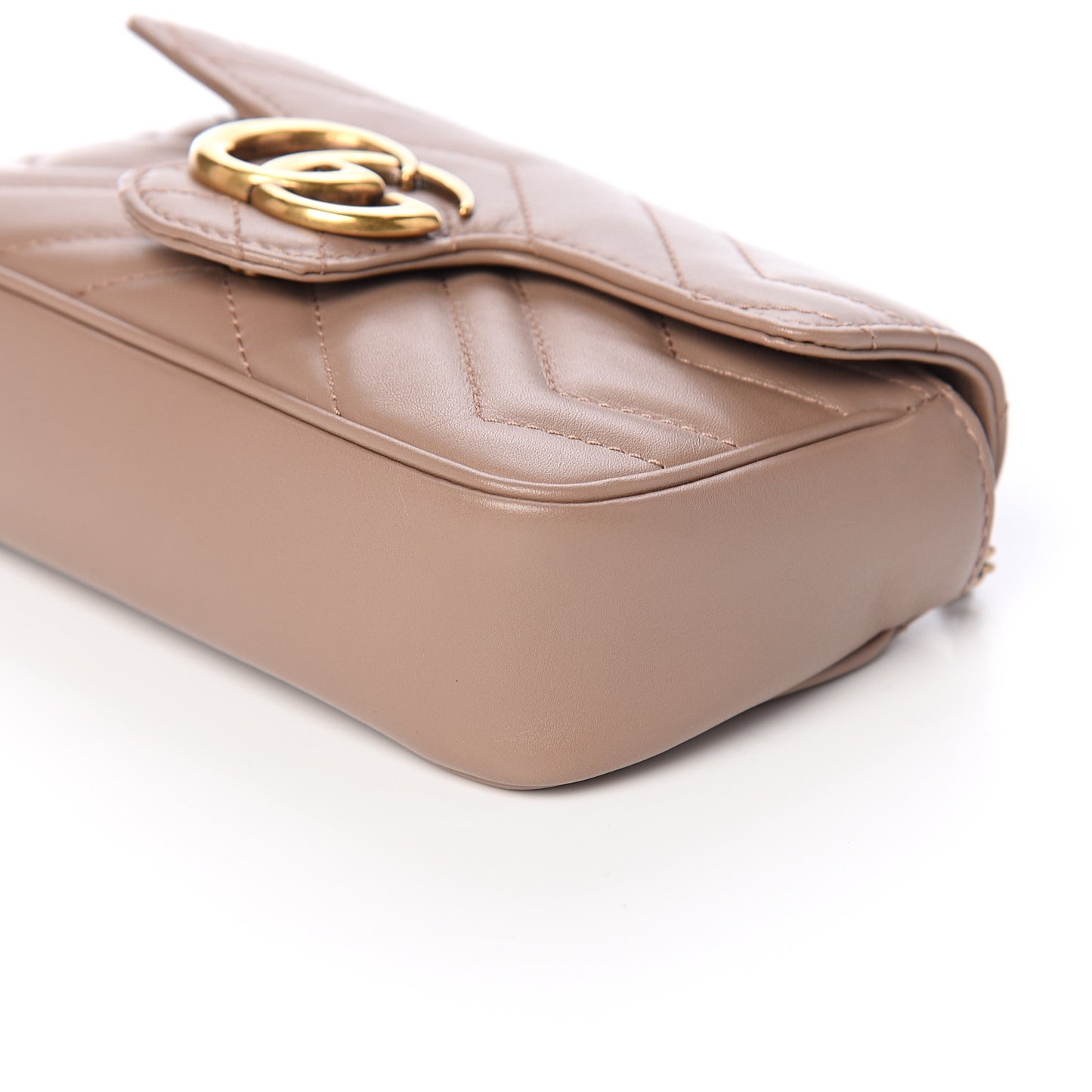 Calfskin Matelasse Super Mini GG Marmont Shoulder Bag Porcelain Rose