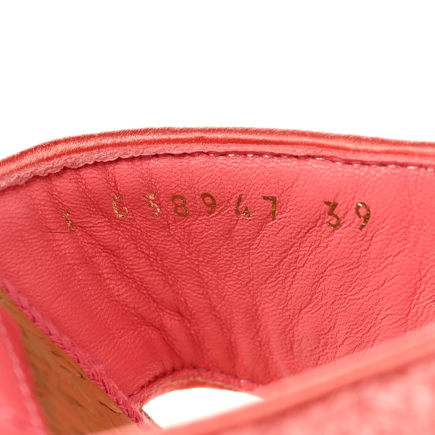 Terry Cloth Raffia CC Logo Thong Sandals 39 Pink