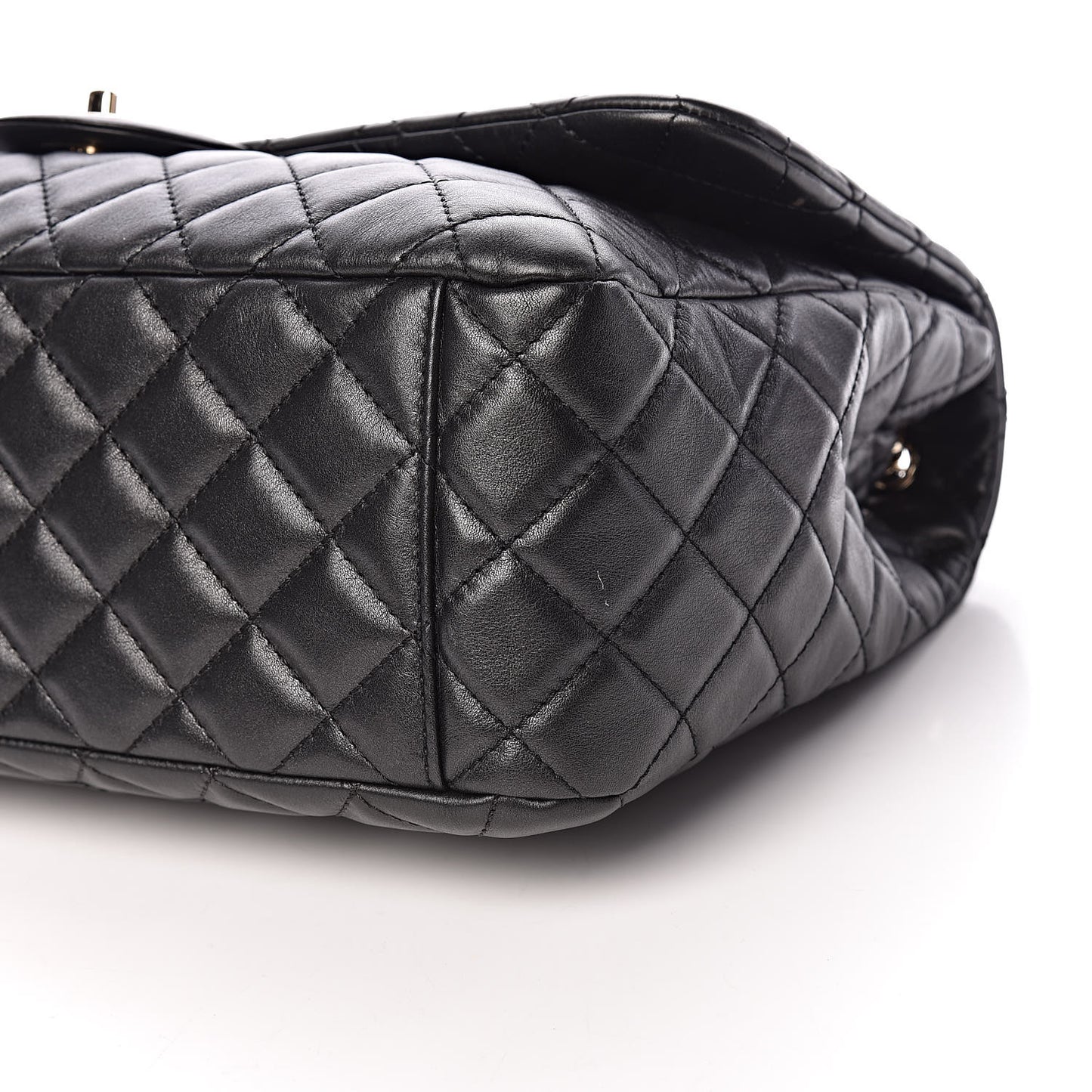 Calfskin Quilted Small XXL Travel Flap Bag Black