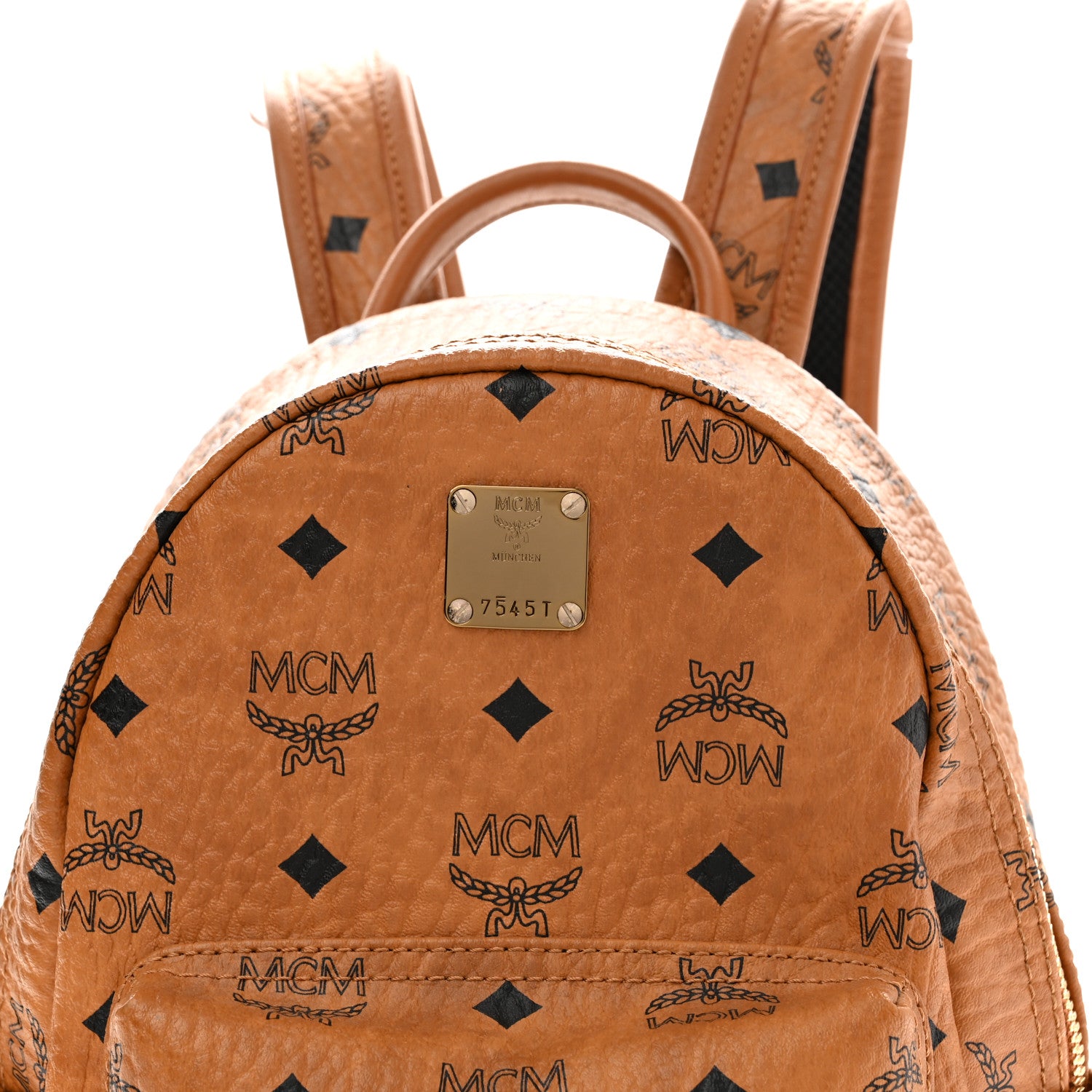 MCM Visetos Side Stud Mini Stark Backpack Cognac 6 of 8