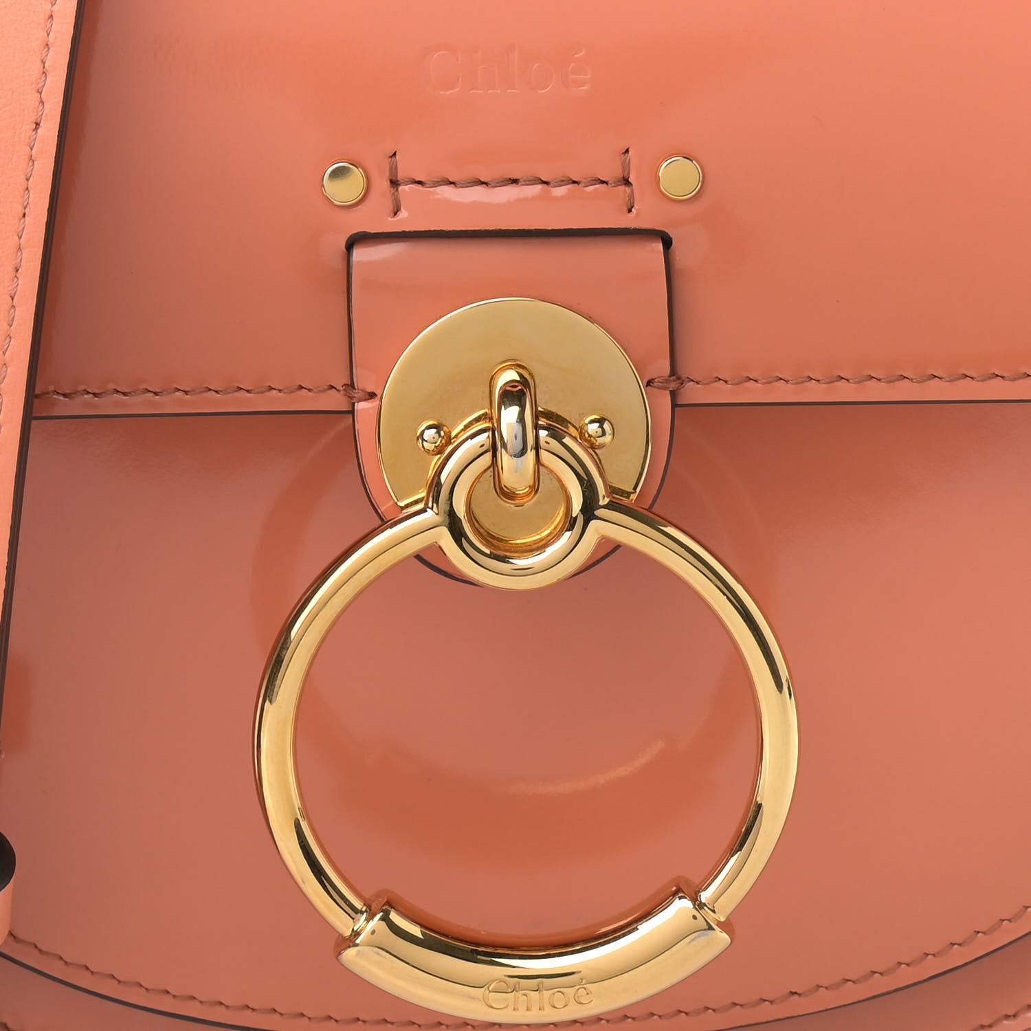 Chloe Patent Calfskin Suede Small Tess Bag Autumnal Brown 8 of 15