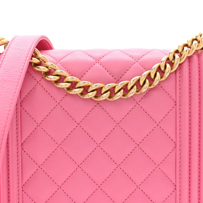 Chanel Calfskin Quilted North South Boy Flap Pink 8 of 15