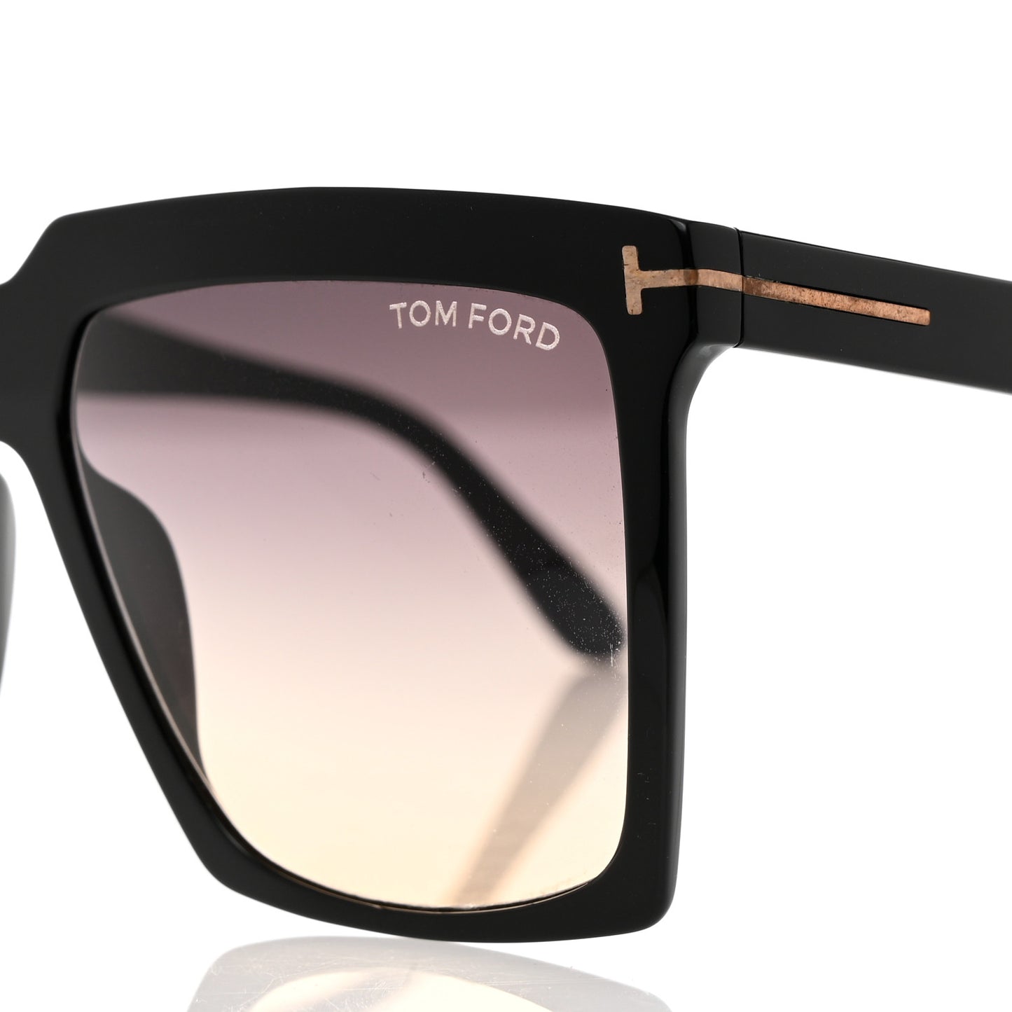 Acetate Sabrina Square Sunglasses TF764 Black