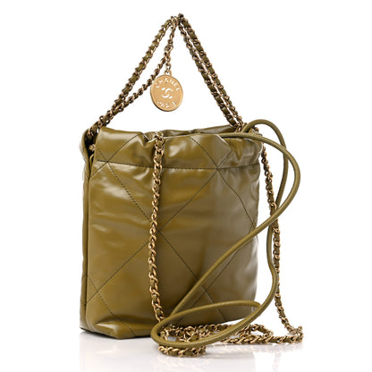 Chanel Shiny Calfskin Quilted Mini Chanel 22 Green 3 of 10