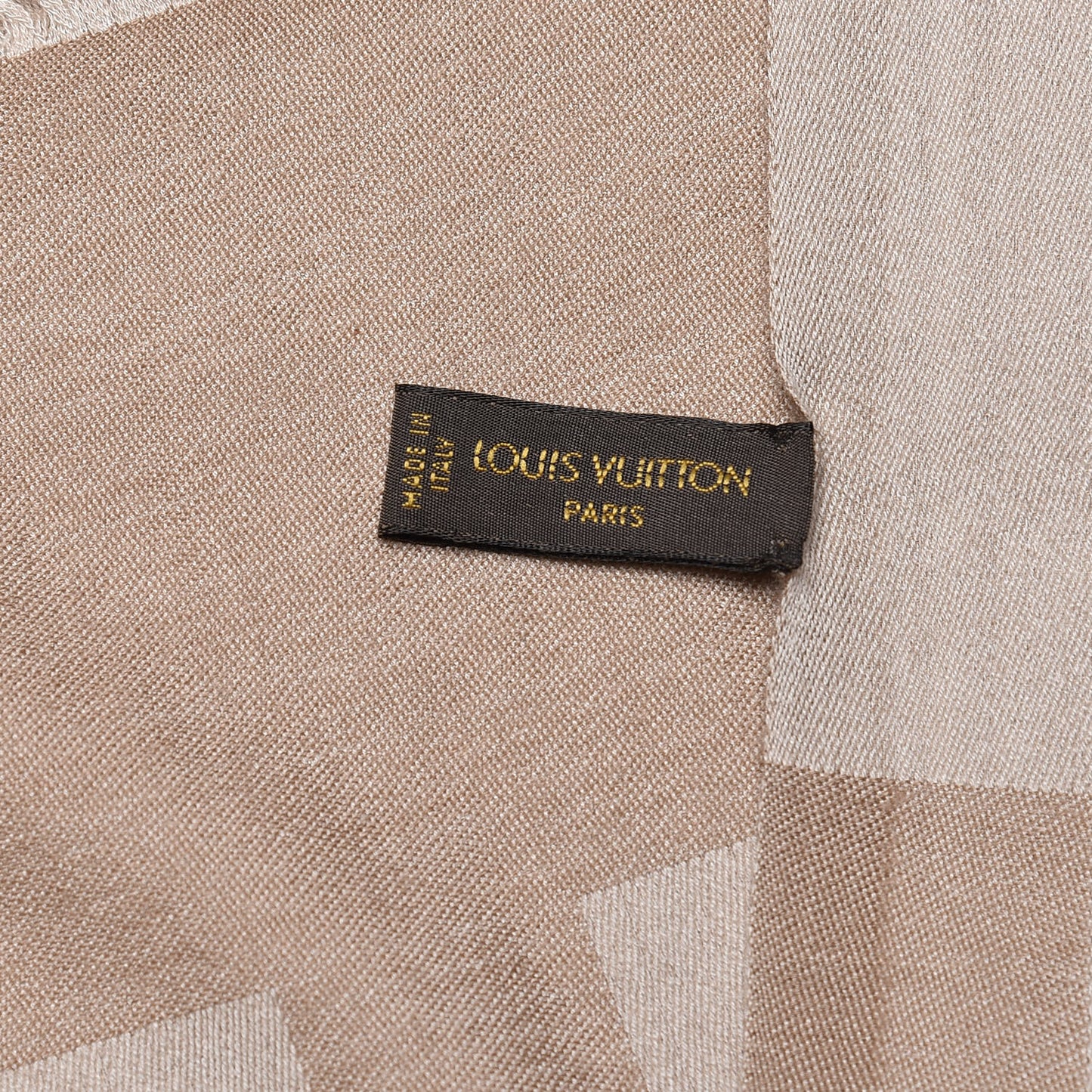 Cashmere Damier Shawl Beige