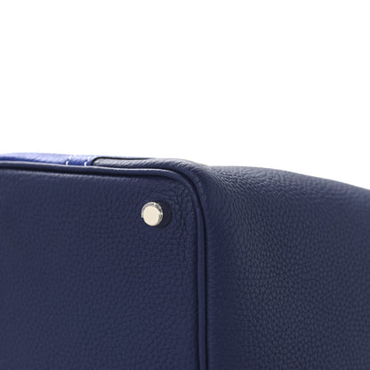 Hermes Taurillon Clemence Casaque Picotin Lock 18 PM Bleu Electrique Bleu Encre 12 of 13