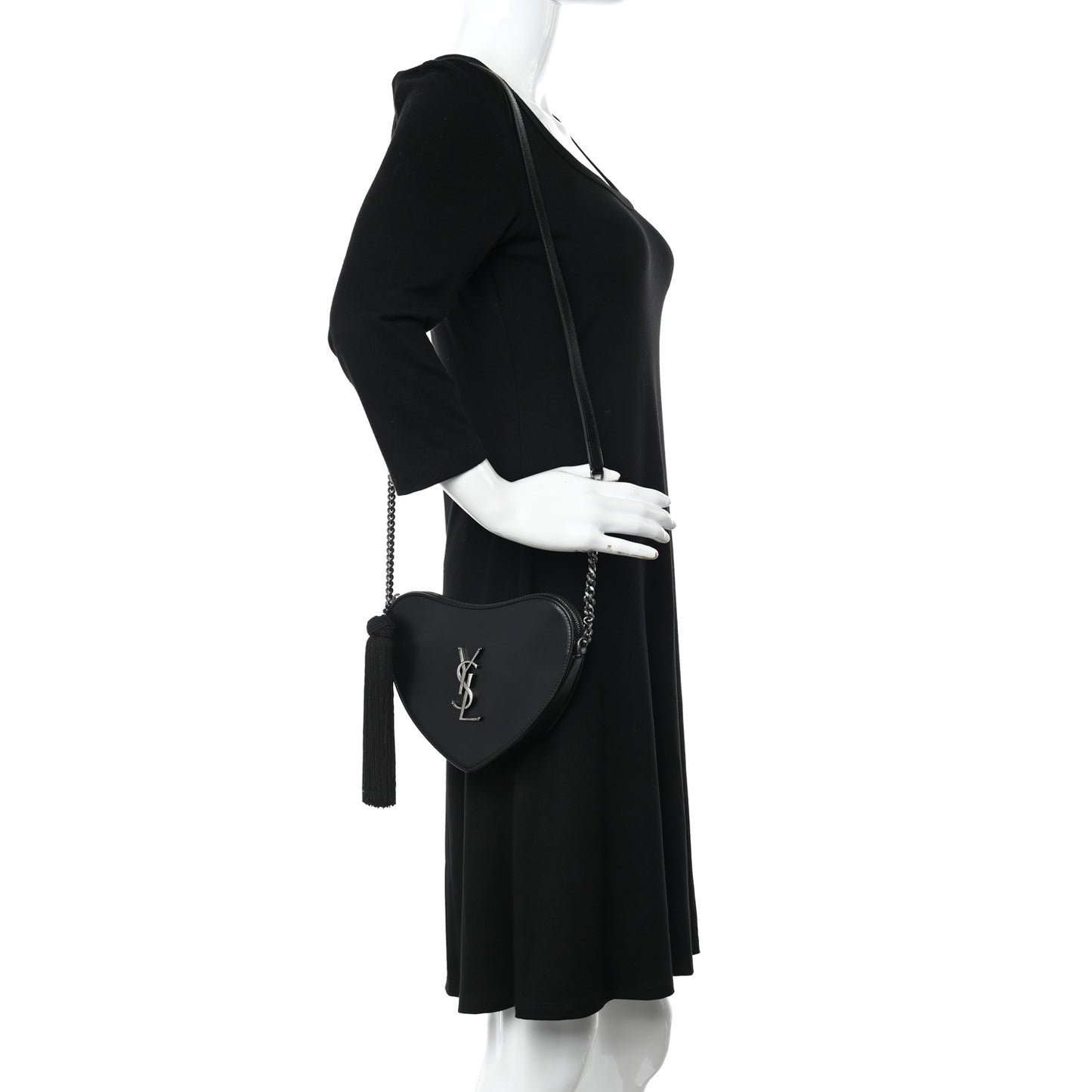 Calfskin Small Monogram Love Shoulder Bag Black