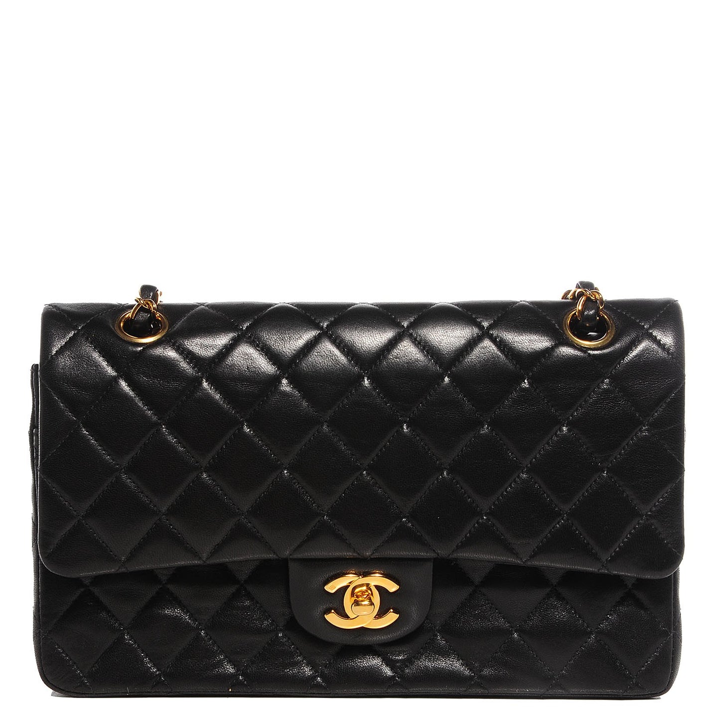 Lambskin Small Double Flap Black