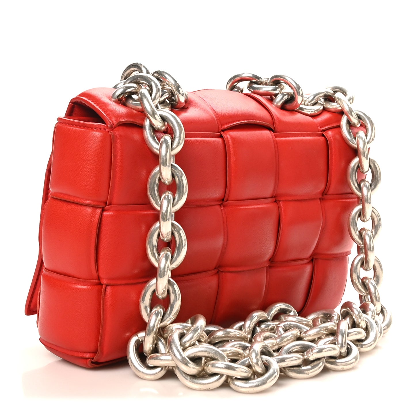 Lambskin Maxi Intreccio Padded Chain Cassette Crossbody Bag Nail Polish