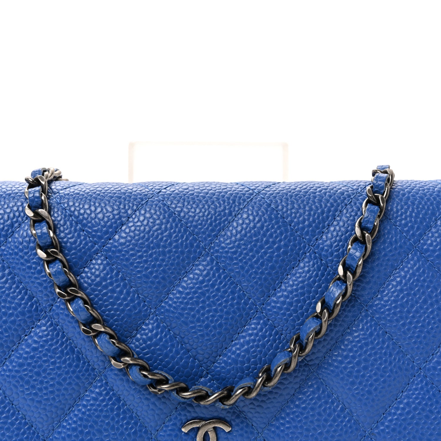 Chanel Caviar Quilted Wallet on Chain WOC Blue 8 of 10