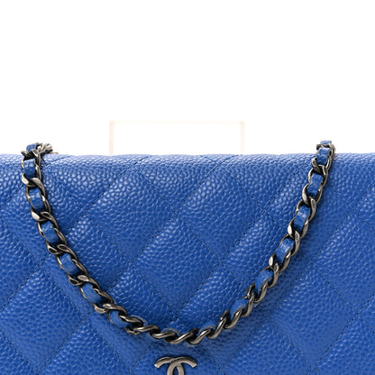 Chanel Caviar Quilted Wallet on Chain WOC Blue 8 of 10