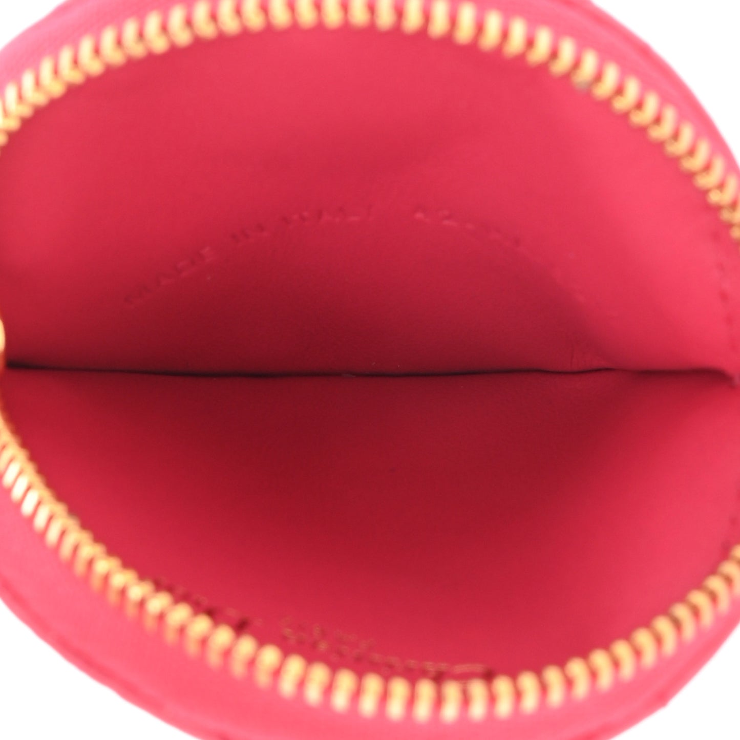 Supple Calfskin Cannage Round Detachable Caro Coin Purse Warm Fuchsia