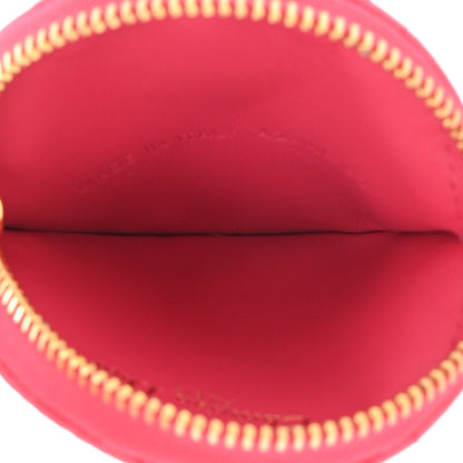 Christian Dior Supple Calfskin Cannage Round Detachable Caro Coin Purse Warm Fuchsia 5 of 7