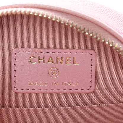 Chanel Iridescent Caviar Resin Quilted Round Clutch With Chain Pink 6 of 8