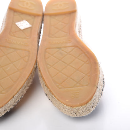 Chanel Lambskin CC Espadrilles 39 Beige Black 10 of 10
