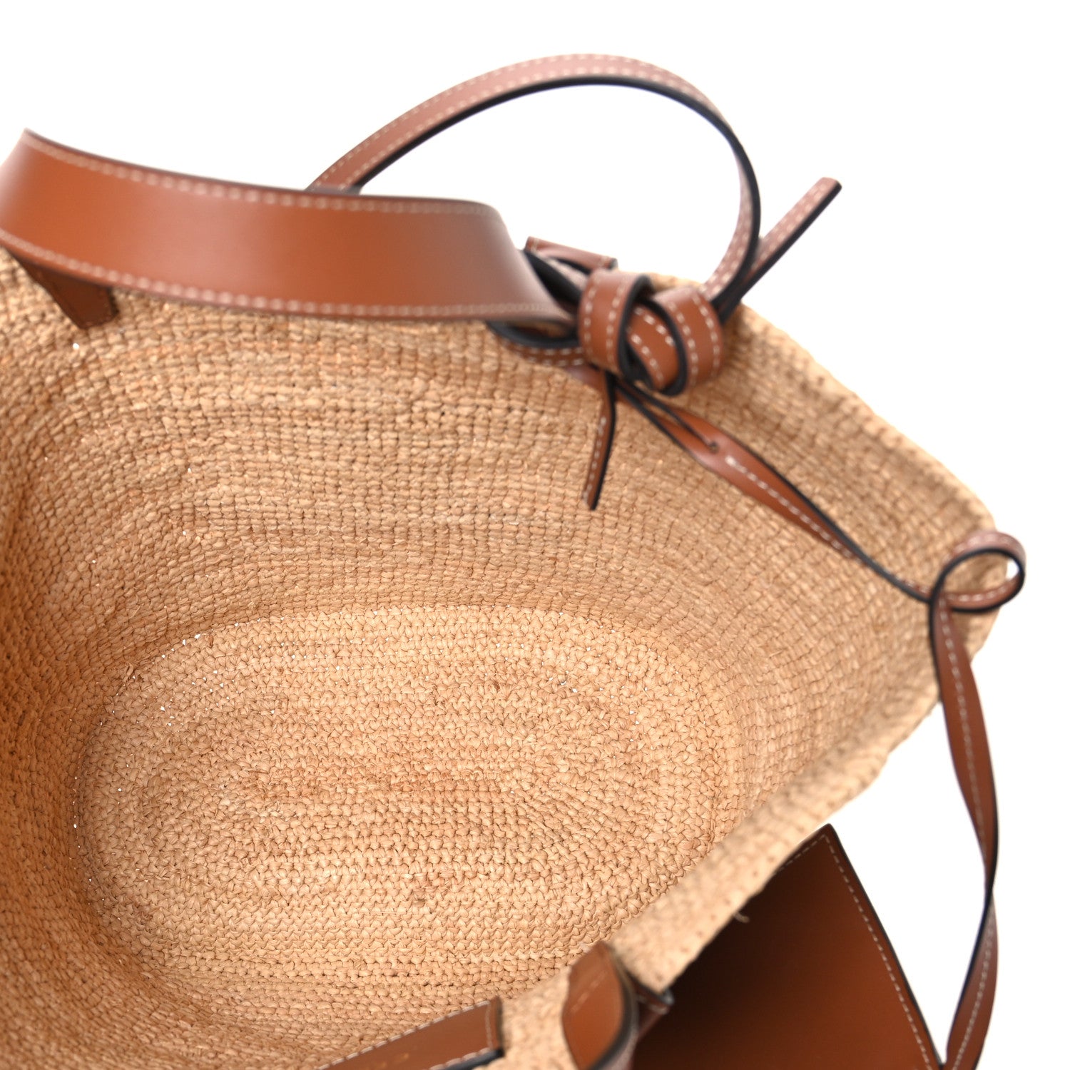 Celine Raffia Calfskin Triomphe Teen Panier Tan 6 of 10