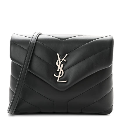 Saint Laurent Calfskin Y Quilted Monogram Toy Loulou Crossbody Bag Black 1 of 10