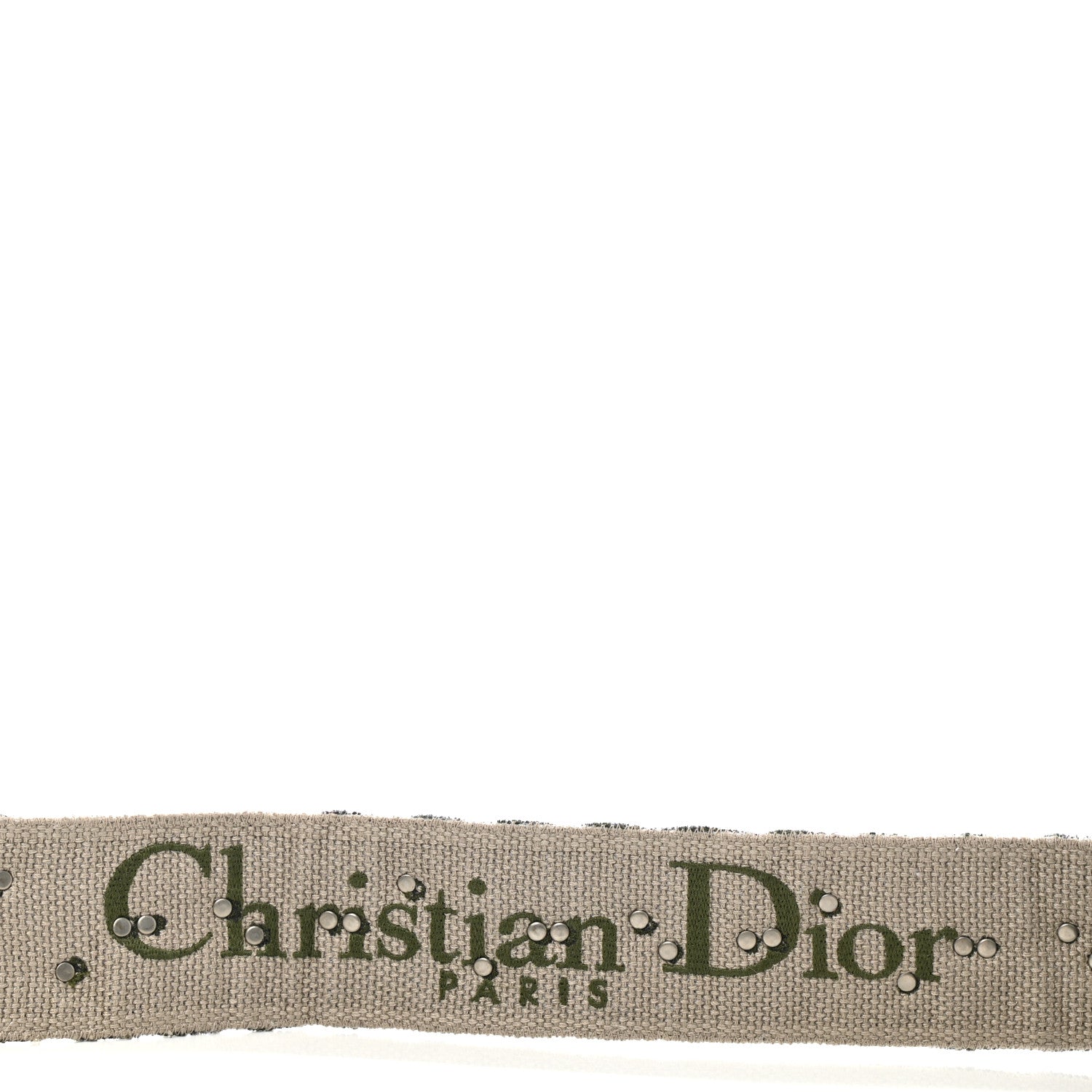 Christian Dior Oblique Studded Shoulder Strap Green Multicolor 3 of 5