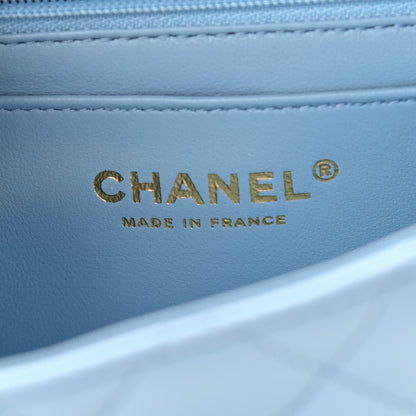 Chanel Lambskin Quilted Mini Square Flap Light Blue 5 of 9