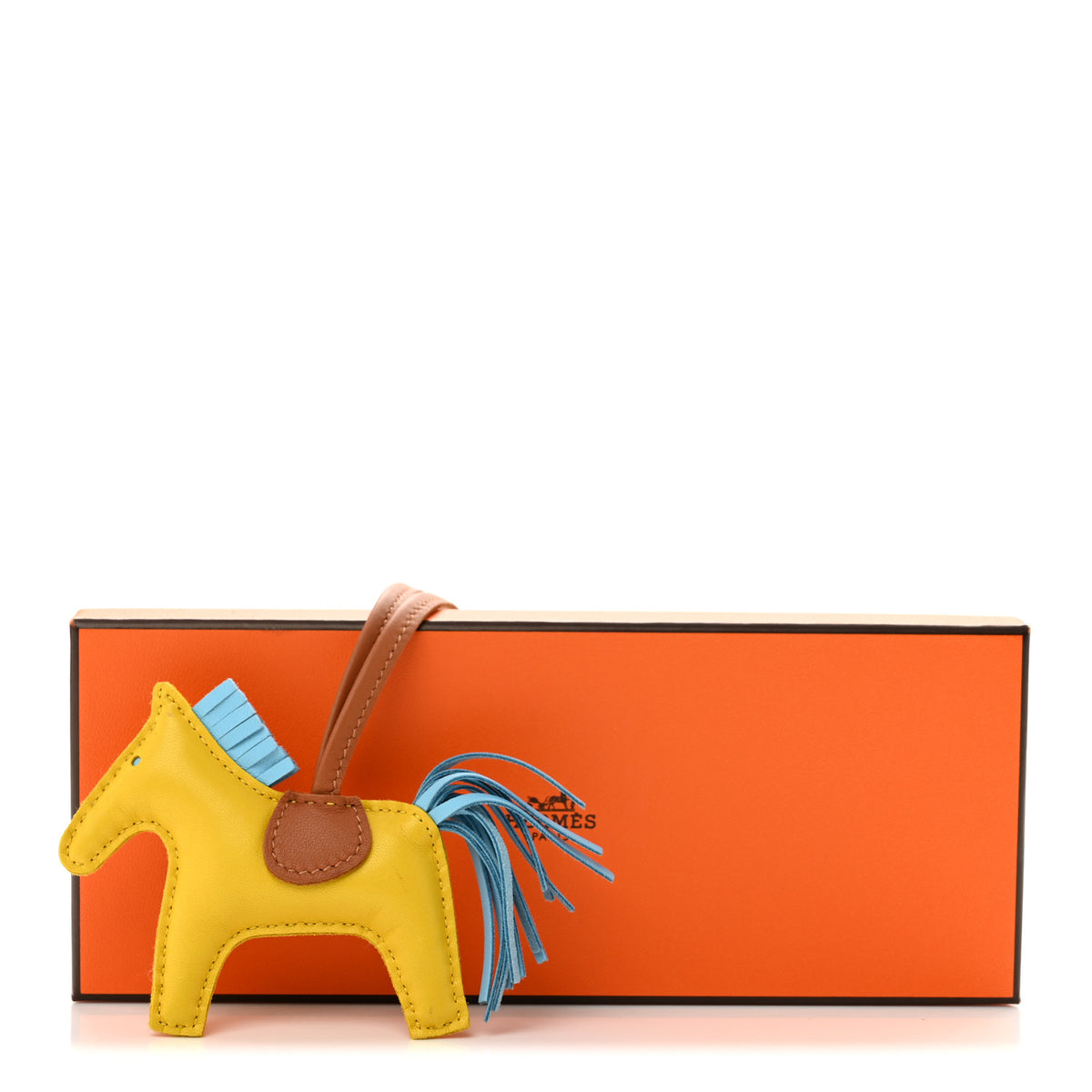 Milo Lambskin Grigri Rodeo Horse Bag Charm PM Jaune De Naples Celeste Gold