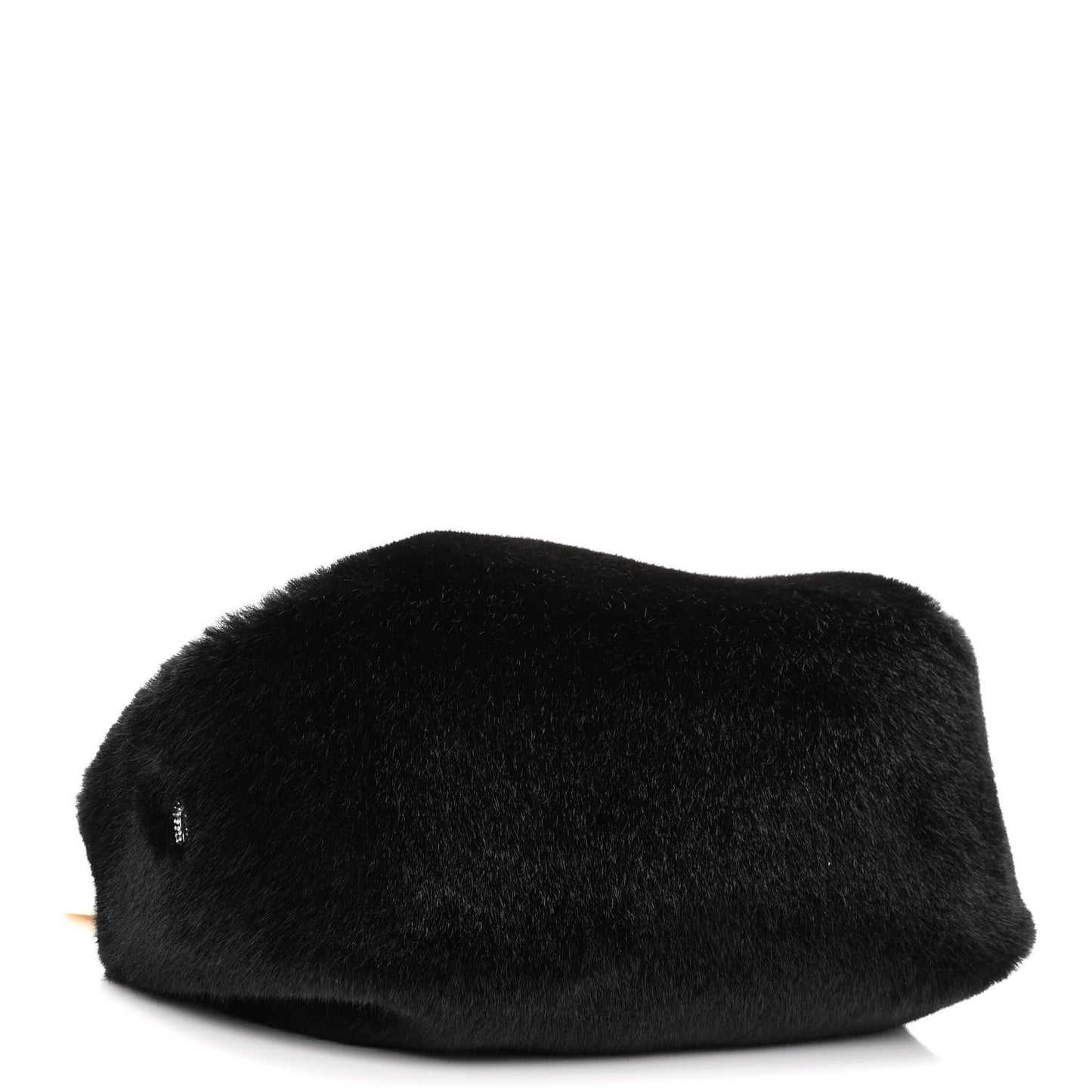 Faux Fur Small Scrunchie Bag Black
