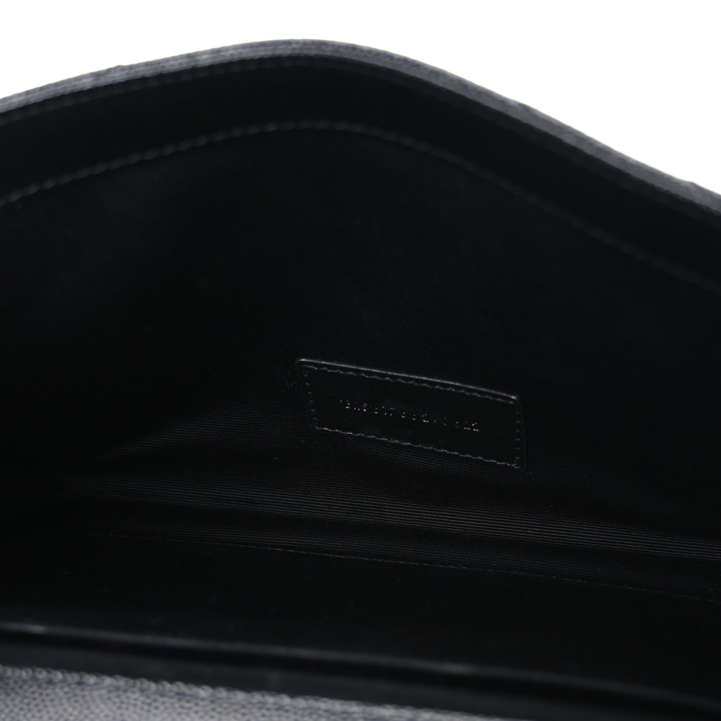 Grain De Poudre Matelasse Chevron Monogram Monochrome Envelope Clutch Black