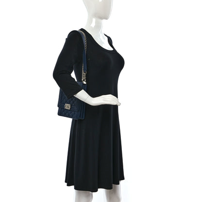 Chanel Calfskin Quilted North South Boy Flap Navy 2 of 12