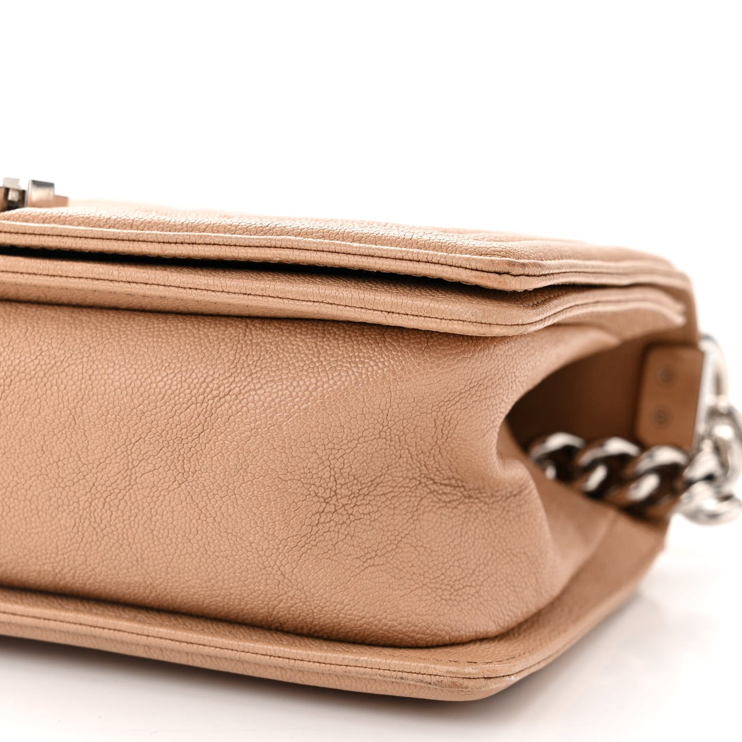 Caviar Quilted Medium Boy Flap Beige