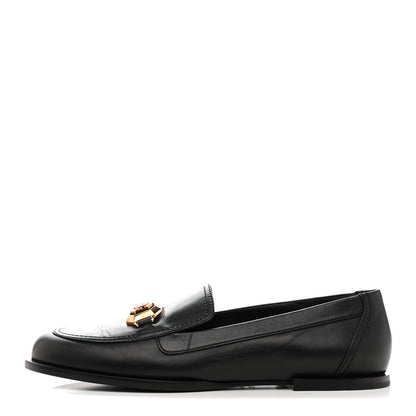 Chanel Shiny Calfskin Metal CC Mocassin Loafers 38.5 Black 1 of 10