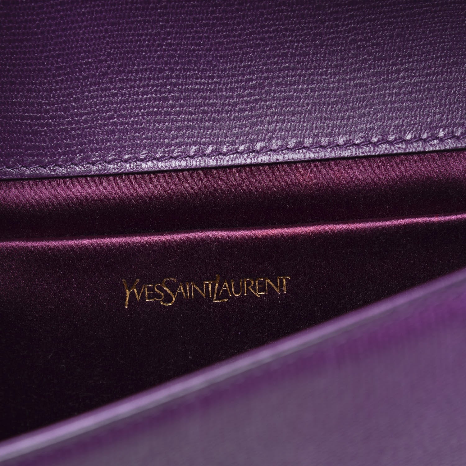 Saint Laurent Textured Calfskin Y Ligne Clutch Purple 5 of 9