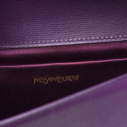 Saint Laurent Textured Calfskin Y Ligne Clutch Purple 5 of 9