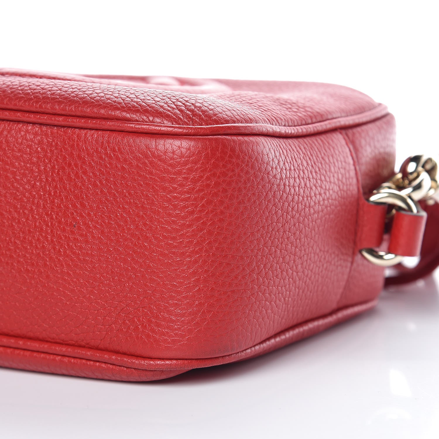 Gucci Pebbled Calfskin Small Soho Disco Bag Tabasco Red 6 of 9