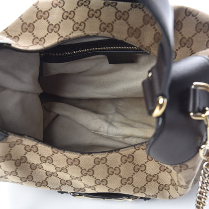Gucci Monogram Margaux Calfskin Medium Emily Hobo Beige Ebony Cocoa 5 of 11