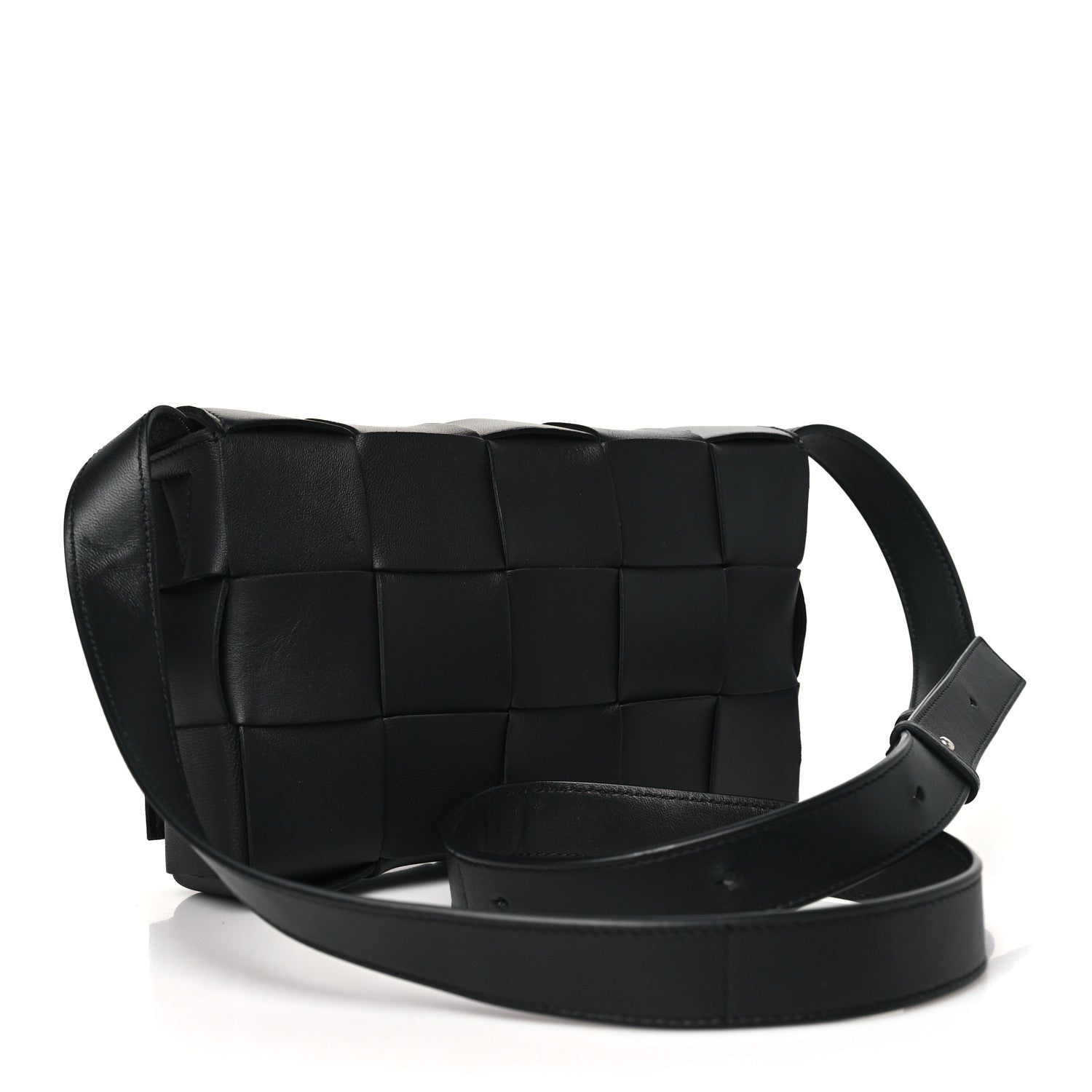 Bottega Veneta Lambskin Maxi Intrecciato Cassette Crossbody Bag Black 3 of 10