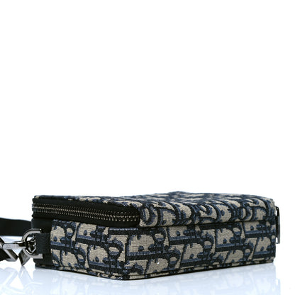 Christian Dior Oblique Pouch Navy Blue 3 of 4
