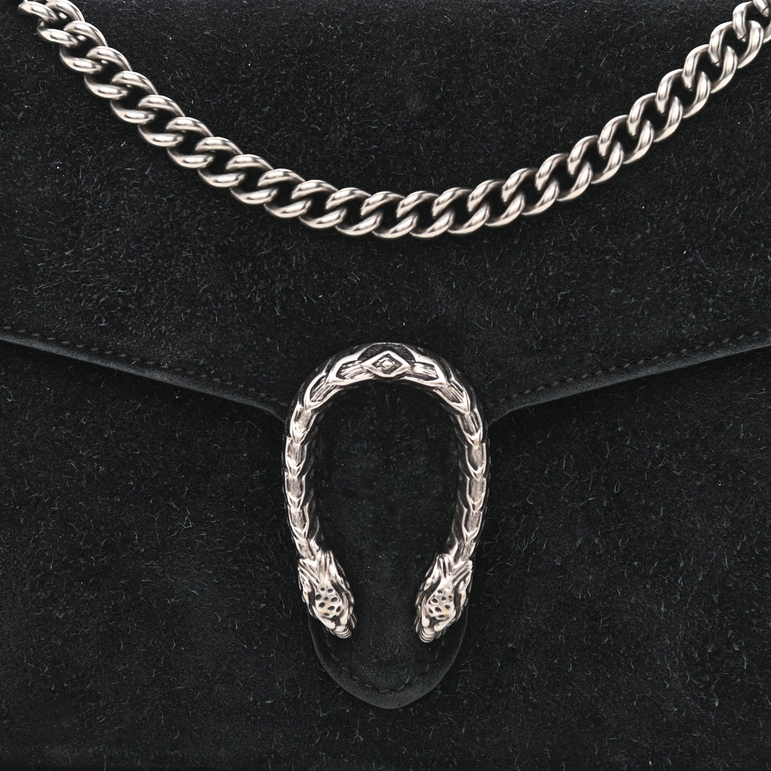 Gucci Suede Mini Dionysus Chain Wallet Black 8 of 10