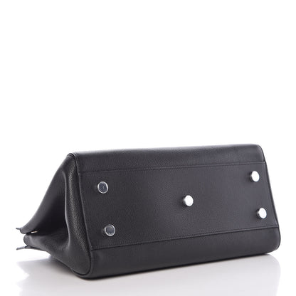 Saint Laurent Grained Calfskin Small Cabas Rive Gauche Black 4 of 11