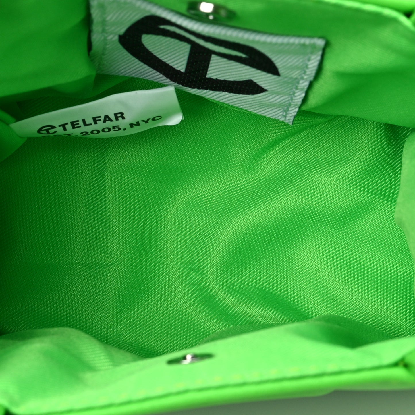Vegan Leather Small Shopping Bag Highlighter Green