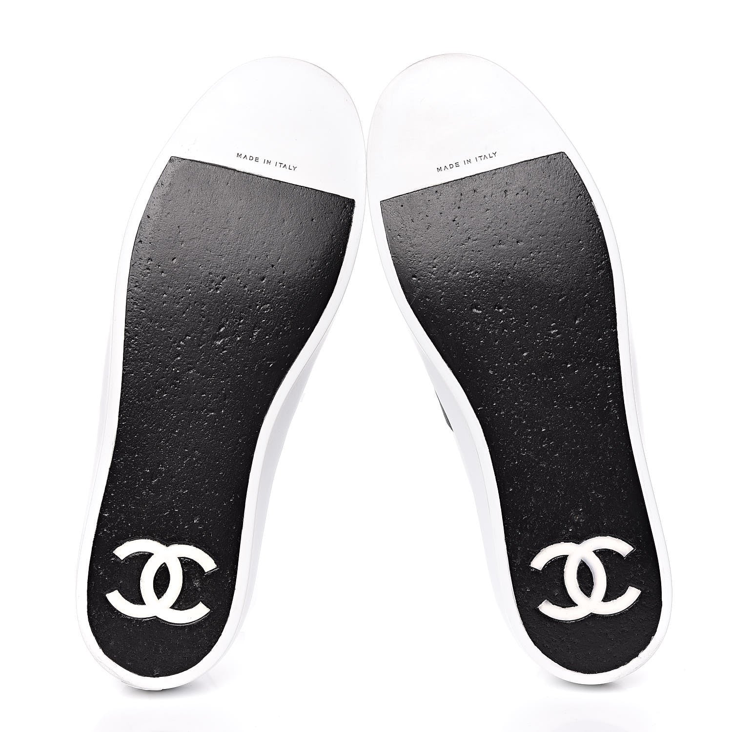 Chanel Calfskin Slip On Sneakers 45 White Black 5 of 16